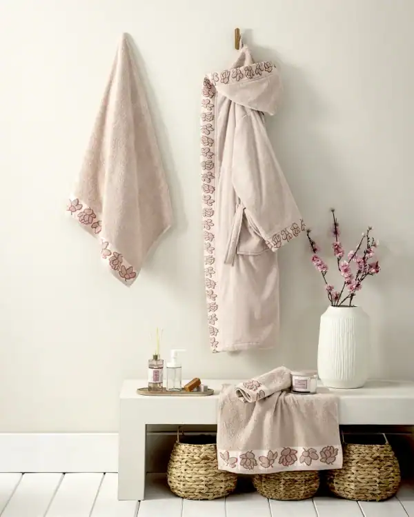 Μπουρνούζι με Kουκούλα Βελουτέ Nima Home Petal Large Nima Home Μπουρνούζι Με Κουκούλα Petal - Large - Large