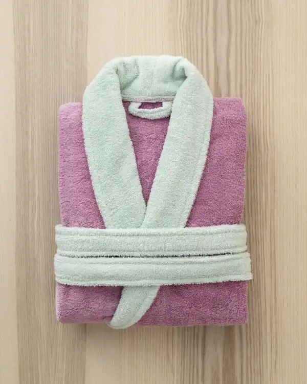 Μπουρνούζι με Γιακά Nima Home Ease Mauve Pink / Mint XL Nima Home Μπουρνούζι Ease - Extra Large - Mauve Pink / Mint - Extra Large