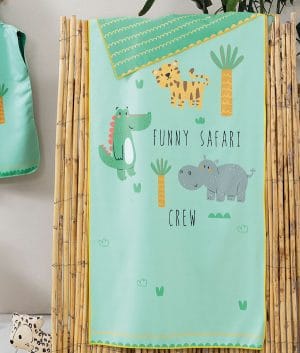 παιδική πετσέτα θαλάσσης microfiber 70x140 2 όψεων nima funny safari (1)