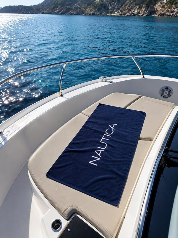 Πετσέτα Θαλάσσης Βελουτέ Nef-Nef Homeware X Nautica Logo Blue 80x160 Nef-Nef Homeware X Nautica Nau Logo Blue
