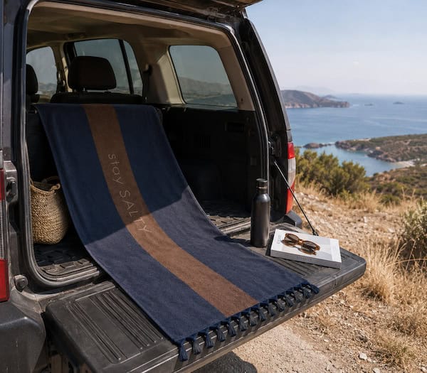 Πετσέτα Θαλάσσης Βελουτέ Nef-Nef Homeware Stay Salty Blue/Brown 80x160 Nef-Nef Homeware Nef Nef Homeware Stay Salty