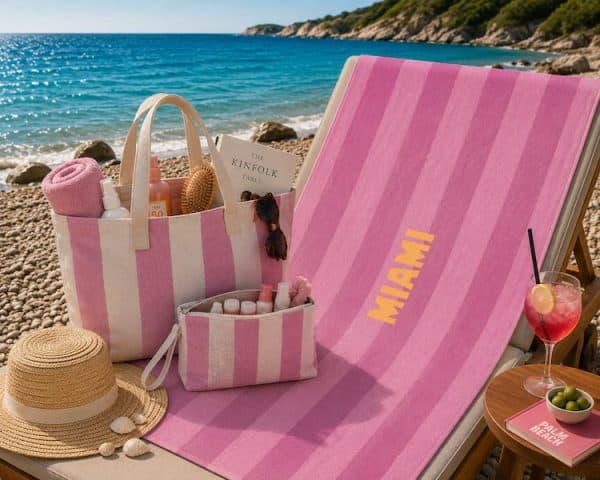Πετσέτα Θαλάσσης Nef-Nef Homeware Miami Mauve 80x160 Nef-Nef Homeware miami