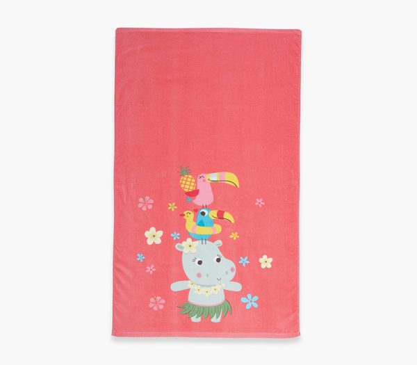 Παιδική Πετσέτα Θαλάσσης Βαμβακερή Nef-Nef Homeware Aloha Hippo Coral 70x120 Nef-Nef Homeware ΠΑΙΔΙΚΗ ΠΕΤΣΕΤΑ ΘΑΛΑΣΣΗΣ ALOHA HIPPO