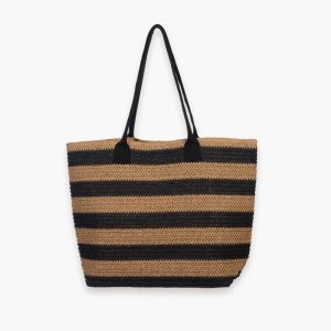 ψάθινη τσάντα θαλάσσης 50x15x36 nef nef homeware venia