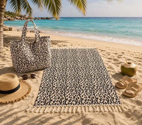 Σετ Πετσέτα - Τσάντα Θαλάσσης Nef-Nef Homeware Kenya Ecru 80x160+41x39x24 Nef-Nef Homeware Nef Nef Homeware Kenya
