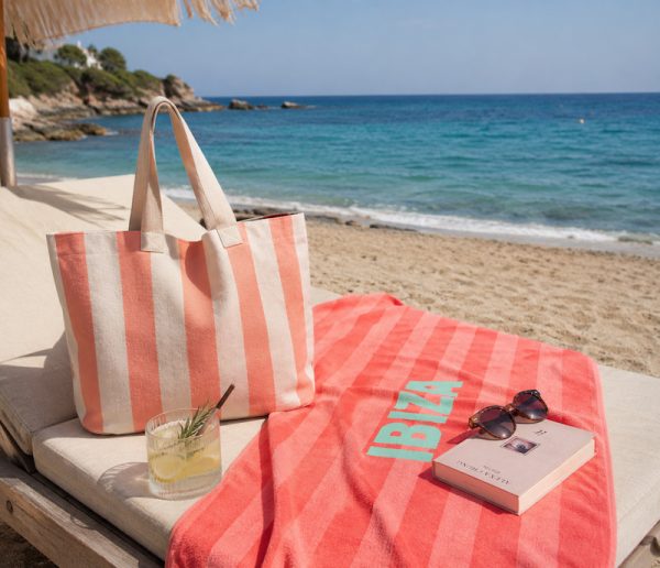 Σετ Πετσέτα Τσάντα Θαλάσσης Nef Nef Homeware Ibiza Portofino Coral 80x160+41x39x24