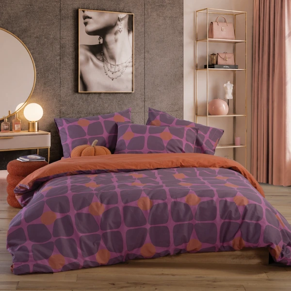 Σετ Σεντόνια Βαμβακερά Μονά Με Λάστιχο Casual Coreo  Nef Nef Homeware - Mauve