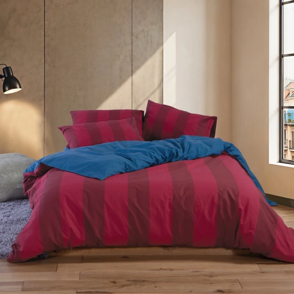 Σετ Σεντόνια Βαμβακερά Μονά Με Λάστιχο Casual Vertia  Nef Nef Homeware - Bordo
