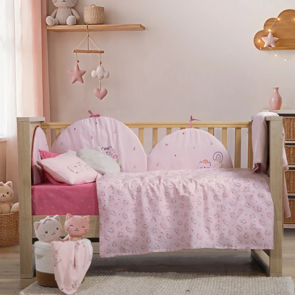 Σετ Σεντόνια Κούνιας Βρεφικά Cats Are Perfect Nef Nef Homeware - Pink