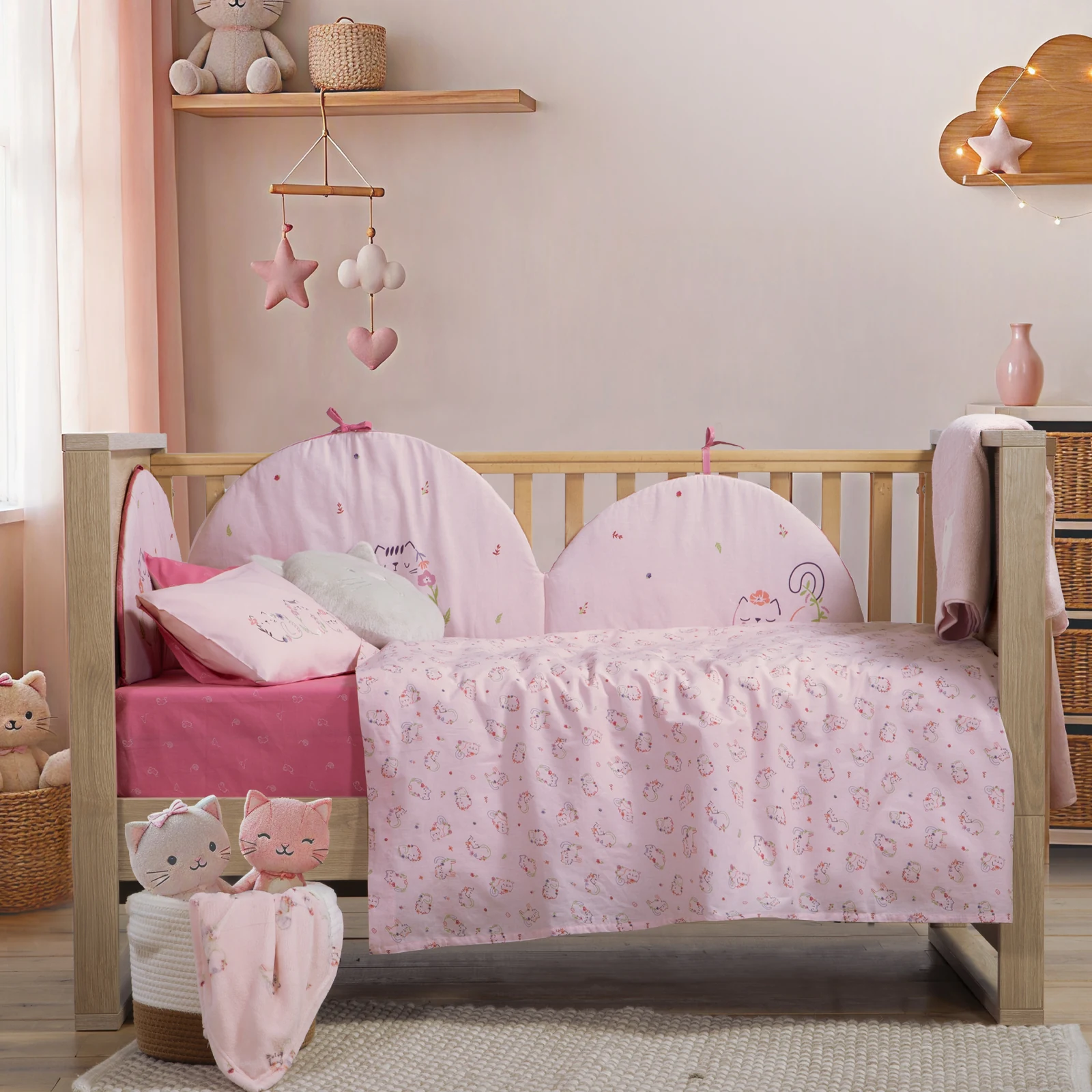 Σετ Σεντόνια Κούνιας Βρεφικά Cats Are Perfect Nef-Nef Homeware Nef-Nef Homeware Σετ Σεντόνια Κούνιας Βρεφικά Cats Are Perfect Nef Nef Homeware - Pink