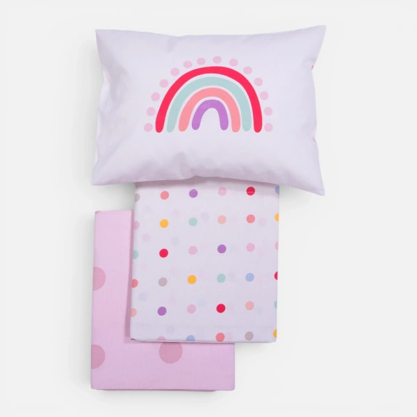 Σετ Σεντόνια Κούνιας Βρεφικά Baby Dots Nef Nef Homeware - Ecru/Pink