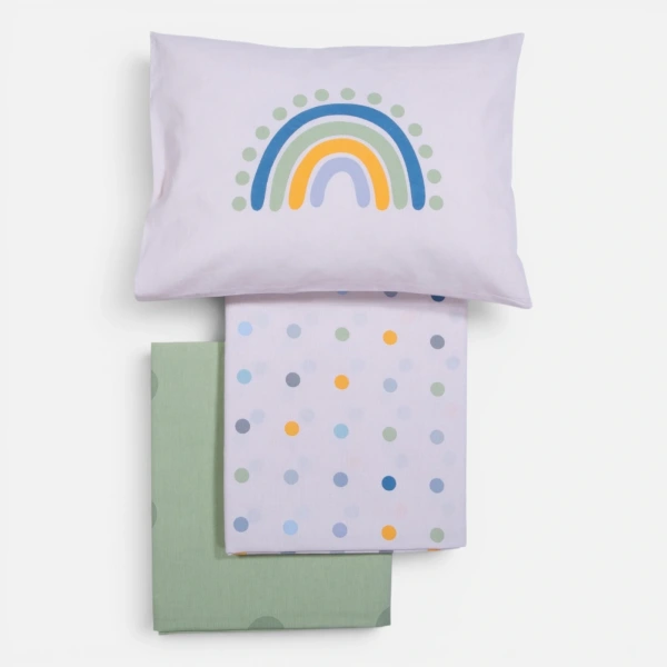 Σετ Σεντόνια Κούνιας Βρεφικά Baby Dots Nef Nef Homeware - Ecru/Green