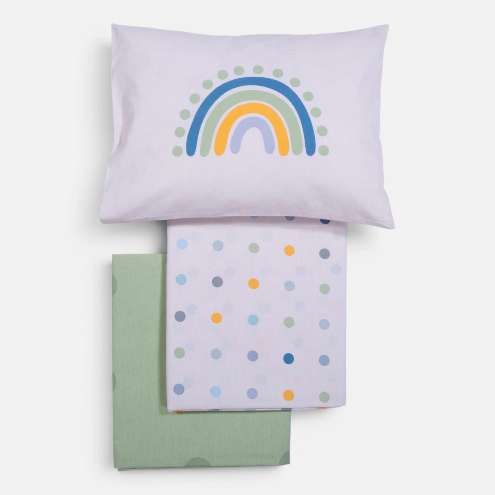 Σετ Σεντόνια Κούνιας Βρεφικά Baby Dots Nef-Nef Homeware Nef-Nef Homeware Σετ Σεντόνια Κούνιας Βρεφικά Baby Dots Nef Nef Homeware - Ecru/Green