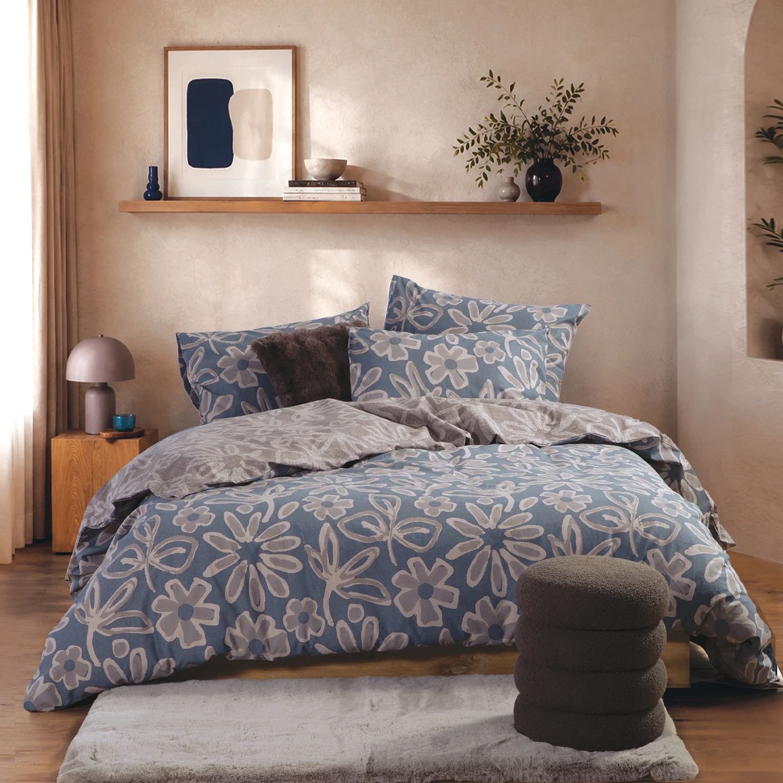 Σετ Σεντόνια Βαμβακερά Διπλά Harmony 200X270 Nef-Nef Homeware Nef-Nef Homeware Σετ Σεντόνια Βαμβακερά Διπλά Harmony 200X270 Nef Nef Homeware - Grey