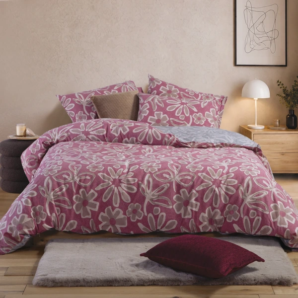 Σετ Παπλωματοθήκη Βαμβακερή Μονή Harmony 170X240  Nef Nef Homeware - Bordo