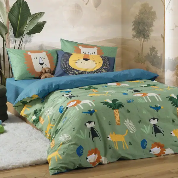Σετ Σεντόνια Παιδικά Μονά Jungle Mania 170X260  Nef Nef Homeware - Green