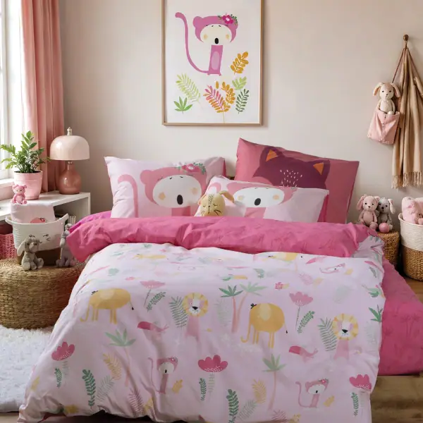 Σετ Σεντόνια Παιδικά Μονά Με Λάστιχο Wild & Sweet 170X260  Nef Nef Homeware - Pink