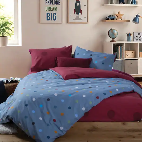 Σετ Σεντόνια Παιδικά Μονά Με Λάστιχο Dots Blue 170X260  Nef Nef Homeware - Blue