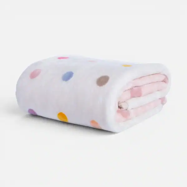 Κουβέρτα Βρεφική Αγκαλιάς Baby Dots Pink 75X100  Nef Nef Homeware - Pink