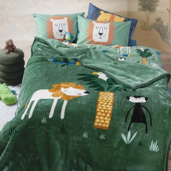 Κουβέρτα Παιδική Jungle Mania 160X220 Nef Nef Homeware - Green
