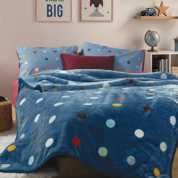 Κουβέρτα Παιδική Dots Blue 160X220 Nef Nef Homeware - Blue