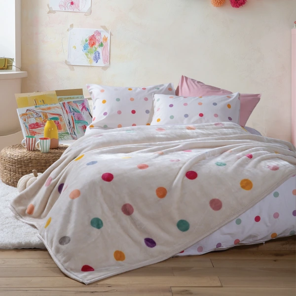 Κουβέρτα Παιδική Dots Ecru 160X220 Nef Nef Homeware - Ecru