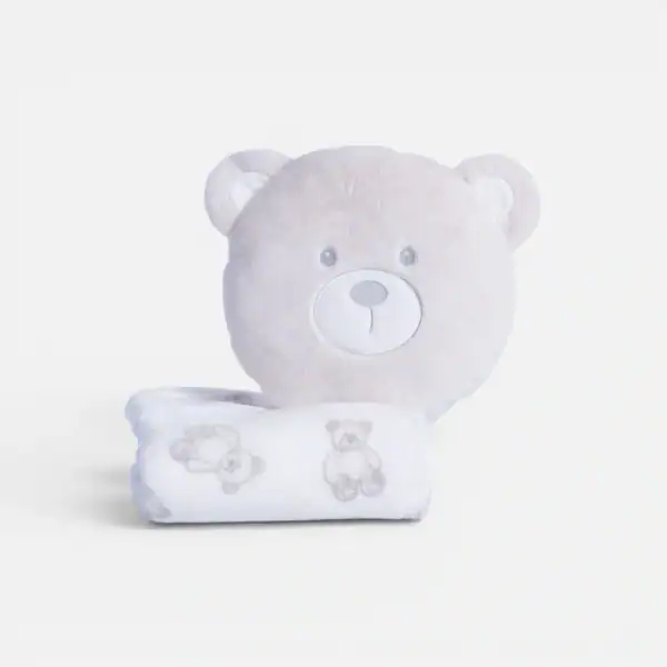 Κουβερτάκι Με Μαξιλάρι Βρεφικό Fleece Honey Bear 75X100 Nef Nef Homeware - Ecru/Beige