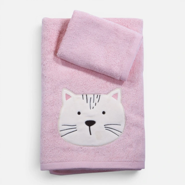 Πετσέτες Βρεφικές Σετ 2Τεμ. Cats Are Perfect  Nef Nef Homeware - Lotus Pink