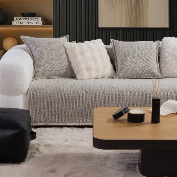 Ριχτάρι Τριθέσιου Καναπέ Brooklyn 26 170X300  Nef Nef Homeware - Ecru