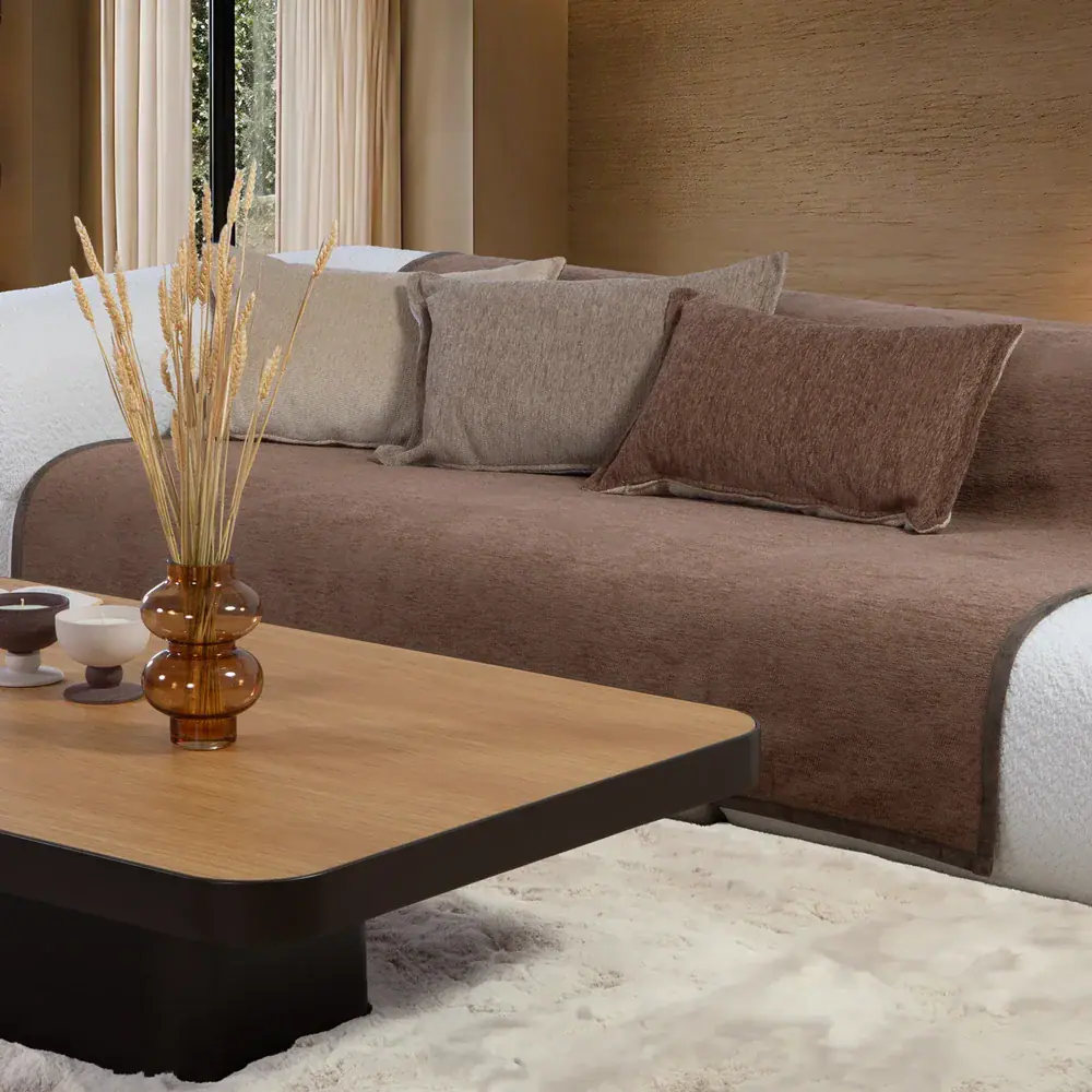 Ριχτάρι Τετραθέσιου Καναπέ Δύο Όψεων Chenille Nef-Nef Homeware Tanger 26 Brown/Ecru 180×350 Nef-Nef Homeware Ριχτάρι Τετραθέσιου Καναπέ Tanger 26 180X350 Nef Nef Homeware - Brown/Ecru