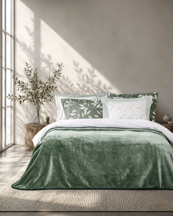 Κουβέρτα Βελουτέ Υπέρδιπλη 220X240 Coperta - Forest Green - Υπέρδιπλη 220X240