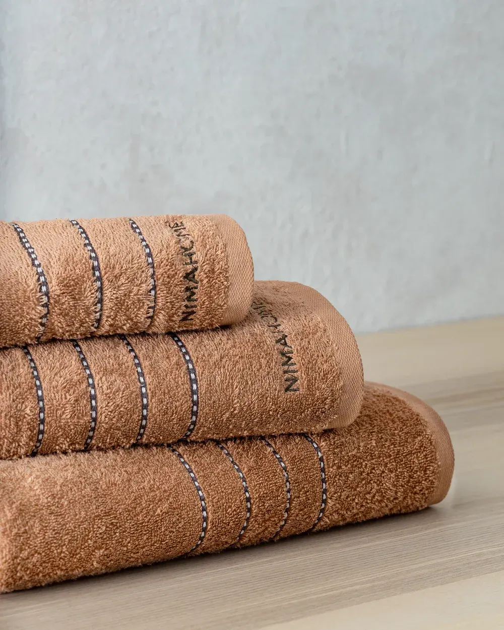 Nima Home Σετ Πετσέτες (30x50 + 50x90 + 70x140) - Razz Terracotta Nima Home Σετ Πετσέτες (30X50 + 50X90 + 70X140) - Razz Terracotta - Σετ (1 X 30X50 + 1 X 50X90 + 1 X 70X140)