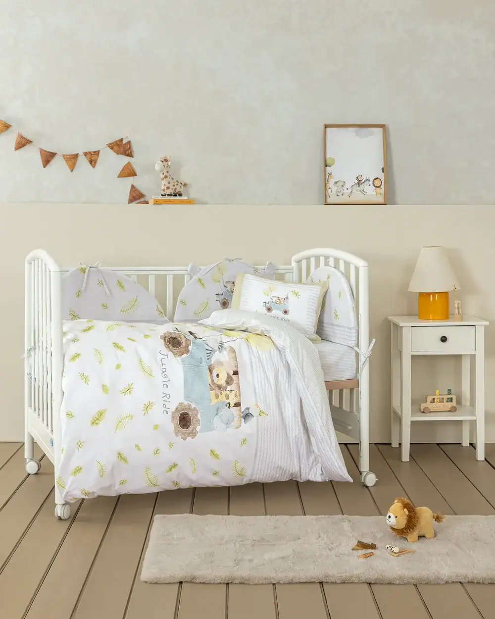 Nima Home Σετ Σεντόνια Κούνιας με Λάστιχο - Jungle Ride Nima Home Σετ Σεντόνια Κούνιας Με Λάστιχο - Jungle Ride - Κούνιας Με Λάστιχο (1 X 70X140+15 + 1 X 120X170 + 1 Μαξιλαροθήκη 30X40)