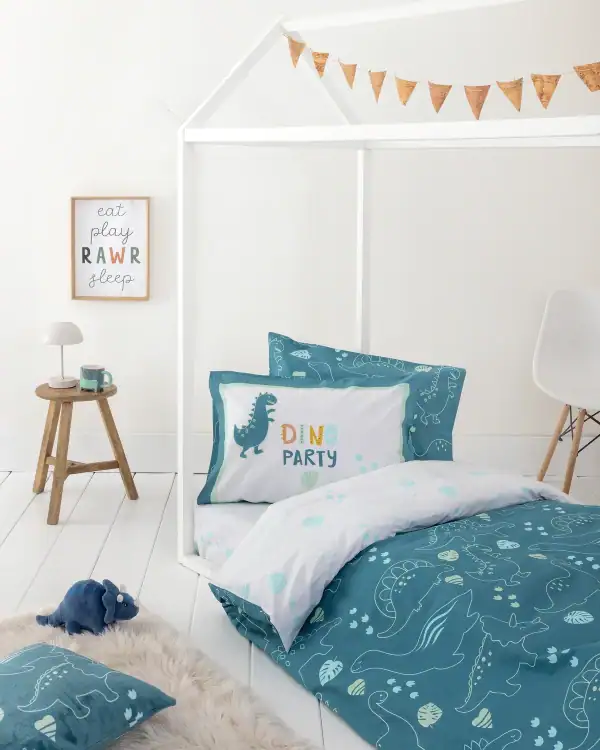 Σετ Σεντόνια Ημίδιπλα - Dino Party - Ημίδιπλα (2 X 190X255 + 1 Μαξιλαροθήκη 52X72)