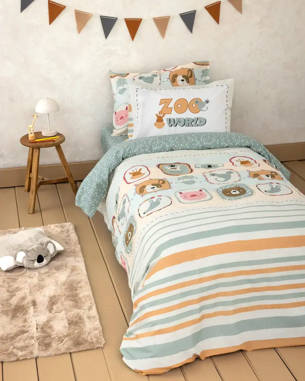 Παιδικά Σετ Σεντόνια Μονά Nima Home Zooland 170×255 Nima Home Σετ Σεντόνια Μονά - Zooland - Μονά (2 X 170X255 + 1 Μαξιλαροθήκη 52X72)