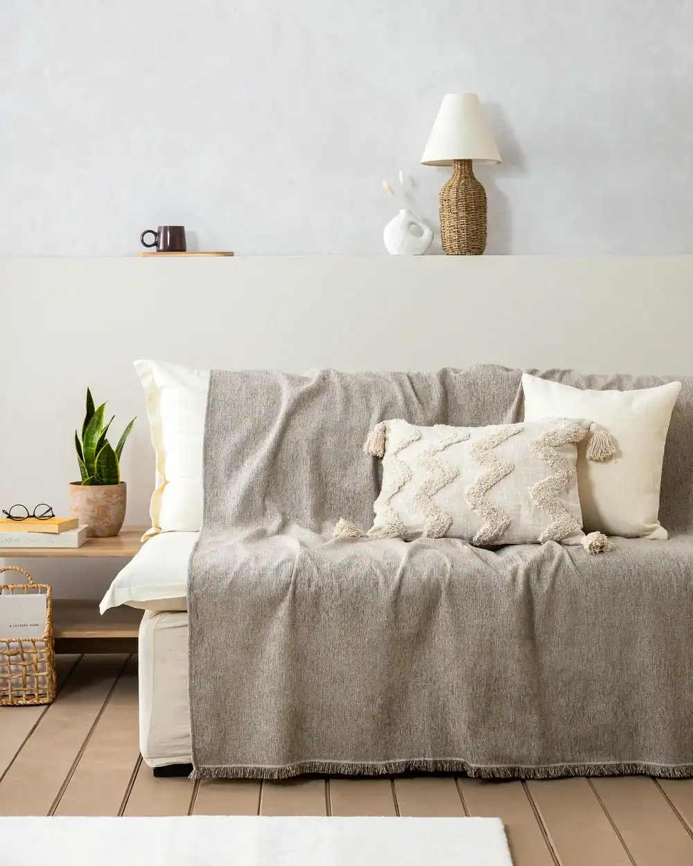 Ριχτάρι Τριθέσιου Καναπέ Chenille Nima Home Lorian Gray 180x300 Nima Home Ριχτάρι 180X300 - Lorian Gray - Τριθέσιος 180X300