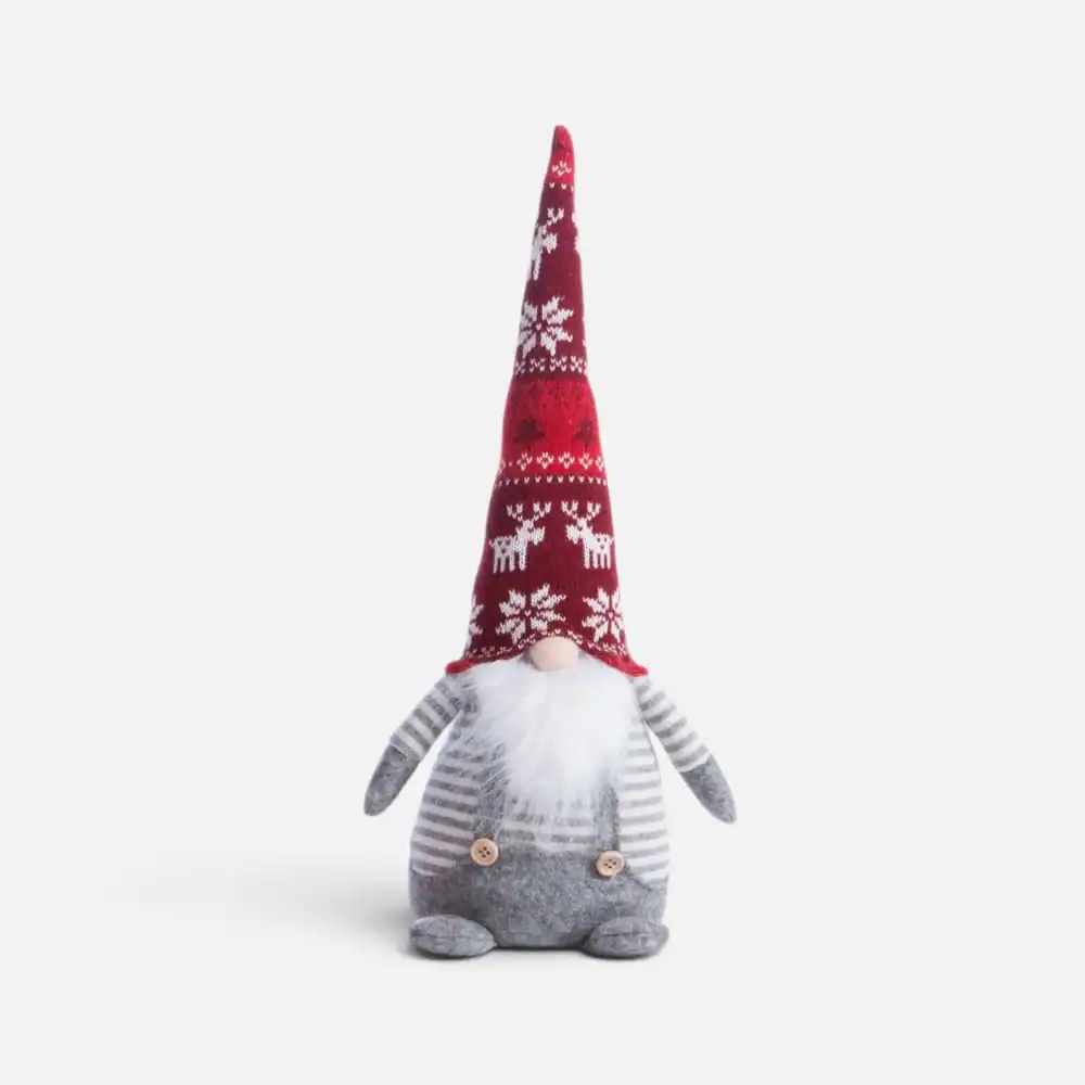 Χριστουγεννιάτικο Στοπ Πόρτας Nef-Nef Homeware Jarf Grey/Red 40cm Nef-Nef Homeware Χριστουγγενιάτικο Στοπ Πόρτας Jarf 40Cm Nef Nef Homeware - Grey/Red