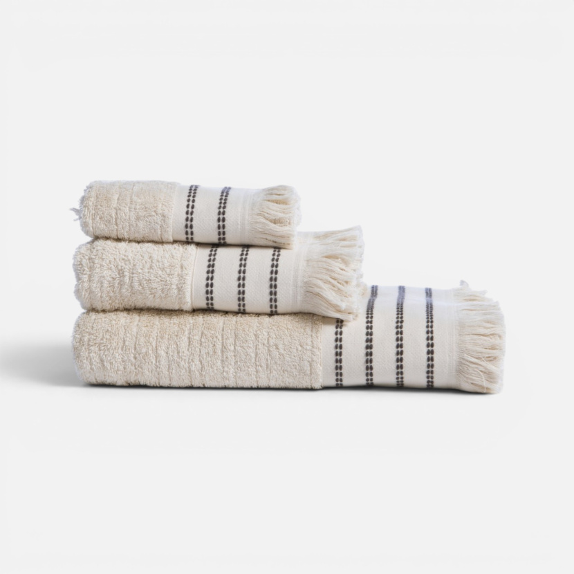 Σετ Πετσέτες Μπάνιου 3τμχ 500gr/m2 Nef-Nef Homeware Apart Ecru Nef-Nef Homeware set petsetes 3 tmx apart