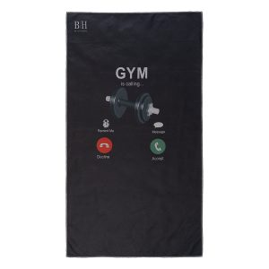 Πετσέτα Γυμναστηρίου Microfiber Beauty Home Gym Calling 2245 Black/Grey 50x90
