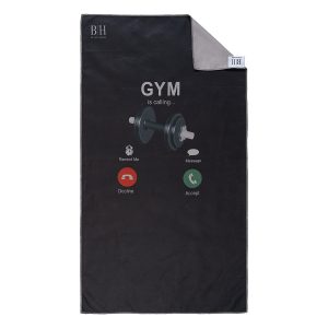 Πετσέτα Γυμναστηρίου Microfiber Beauty Home Gym Calling 2245 Black/Grey 50x90