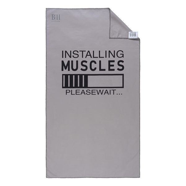Πετσέτα Γυμναστηρίου Microfiber Beauty Home Installing Muscles 2246 Grey 50x90
