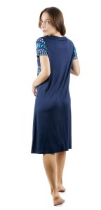 Γυναικείο Φόρεμα Καλοκαιρινό Βαμβακερό Dustin 2341 Blue