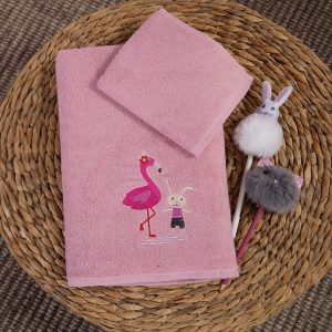 Σετ Παιδικές Πετσέτες 2τμχ Nef-Nef Animals Team Pink