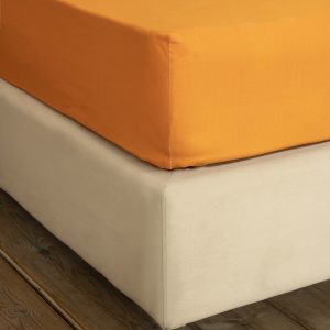 Nima Home Σεντόνι Ημίδιπλο με Λάστιχο Unicolors - Deep Orange