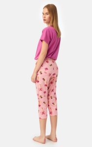 Γυναικείο Παντελόνι Πυτζάμας Καλοκαιρινό Βαμβακερό Minerva Prints Pink Pineapple