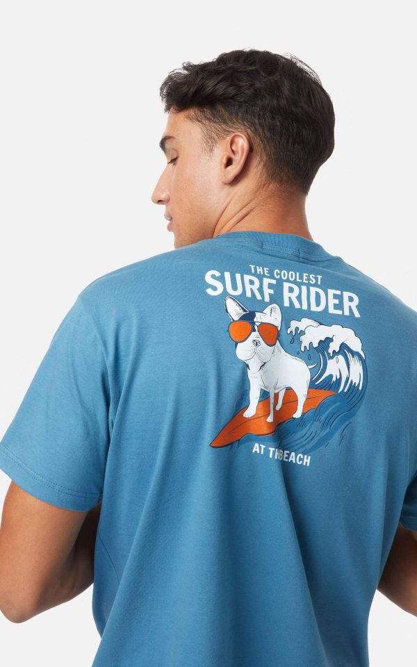 Σετ Ανδρική Πυτζάμα Καλοκαιρινή Βαμβακερή Minerva Dog Surfer Blue Steel