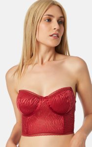 CORSET WIRED LINGR SCARLET RED CHERR