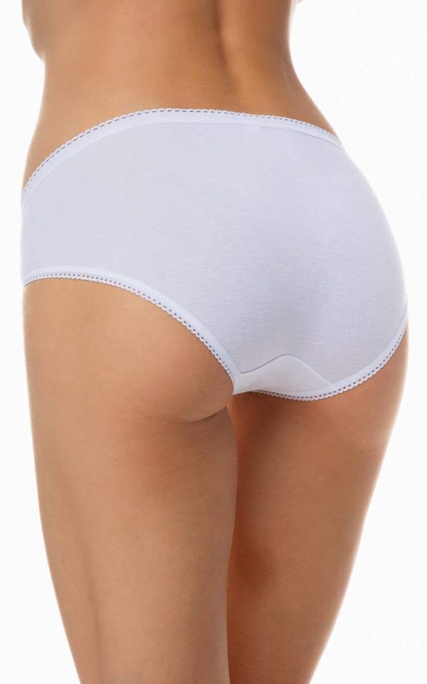 Γυναικεία Slip Mini με Εξωτερικό Λάστιχο Cotton-Lycra 2τμχ Minerva Classic White