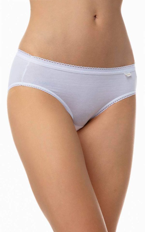 Γυναικεία Slip Mini με Εξωτερικό Λάστιχο Cotton-Lycra 2τμχ Minerva Classic White