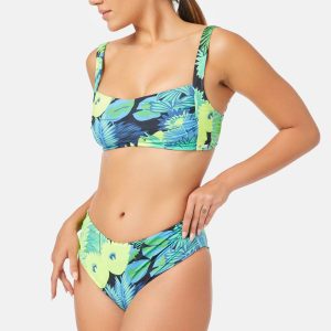 Γυναικείο Bikini Midi Slip Minerva Argentina Lime Tropical